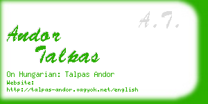 andor talpas business card